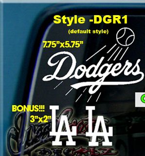 Los Angeles Dodgers Baseball Vinyl Decal Sticker La L A