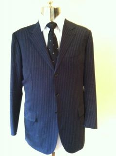 Luciano Barbera Sartoriale by Attolini Navy Pinstripe Suit 44L