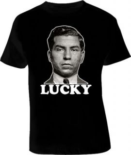 Lucky Luciano Italian Gangster T Shirt Black
