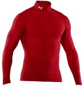 Mens Red Under Armour Cold Gear Mock L s Layer Shirt s $50