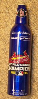 St Louis Cardinals 2006 World Series Champions Aluminum Bottle Bud