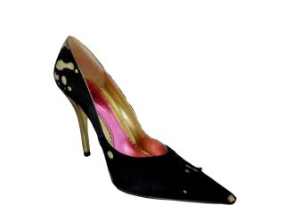 Luichiny Lonna Black Pointed Toe Leather Pony Hair Pump