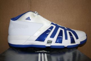 Mens Adidas Lyte Speed GCS White Blue Basketball Shoes 467856 Sz 20