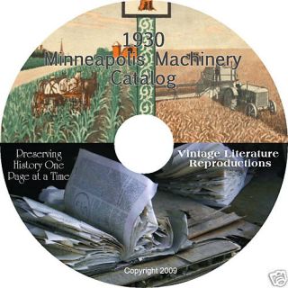 1930 Minneapolis Farm Machinery Catalog on CD
