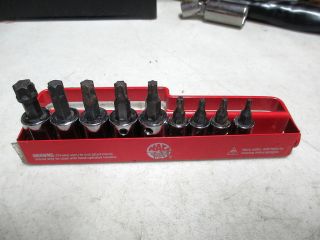 Mac Tools 3 8 and 1 4 Drive P PC Torx Driver Set in Tin Holder