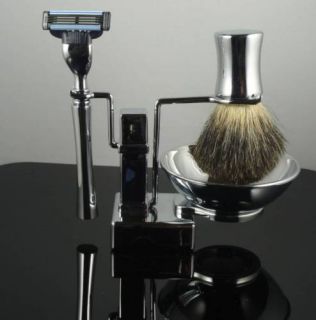 Shaving Set Mach3 Razor Badger Shave Brush Stand Bowl