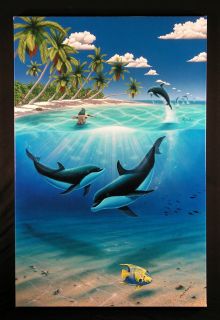 WYLAND & MACKIN   Dreaming of Paradise   GICLEE CANVAS   Dolphins