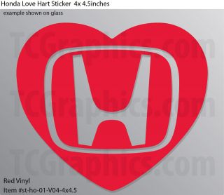 Honda Civic Heart Love Stickers