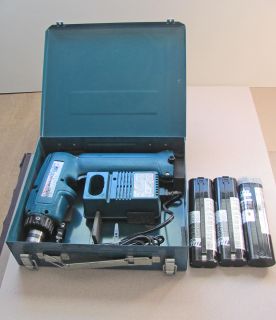 Makita Cordless Driver Drill Model 6093D Four Batteries Case Charger