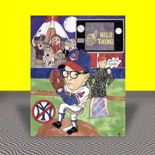 Sheen in Cleveland Indians jersey Major League MOVIE ART artist signed