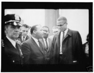 Martin Luther King and Malcolm x Poster 1964 Vintage