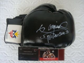 MANNY PACQUIAO SIGNED AUTO BLACK BOXING GLOVE 100 AUTHENTIC NO RESERVE
