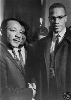 Malcom x Martin Luther King Poster Historic Handshake