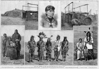 Mandan Indians Lodge Fort Berthold Dakota Sitting Bear