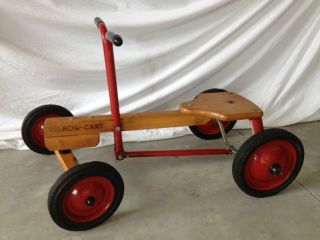  ANTIQUE WOOD METAL RADIO FLYER ROW CART IRISH MAIL 4 WHEEL BICYCLE