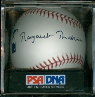 Margaret Thatcher Signed Baseball PSA DNA 8 5