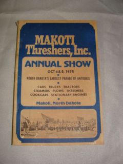 1975 Makoti Threshers Antique Show North Dakota Book