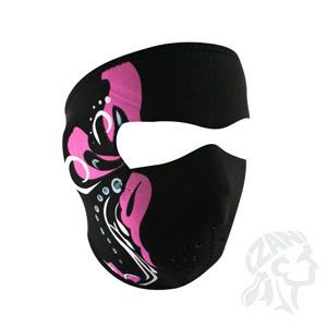Zan Headgear Neoprene Face Mask Womens Mardi Gras Pink Black