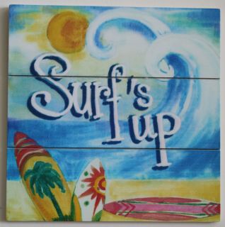  Up Tropical Wooden Plaque Sign Margaretville Beach Decor 10 x10 NEW