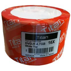 500 Titan 16x White Top DVD R DVDR Blank Disc 4 7GB