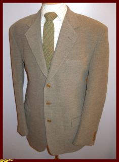 MARKS SPENCER MENS 42L PURE NEW WOOL TAUPE BROWN BLAZER SUIT JACKET