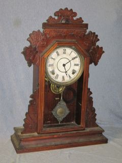 Ingraham Gingerbread Shelf Clock  as Is J1
