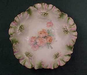 Antique R s Prussia Red Mark Porcelain Floral Bowl with Roses