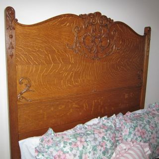 Antique Oak Double Bed