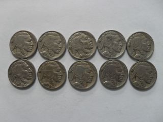 10 1935 Buffalo Nickels