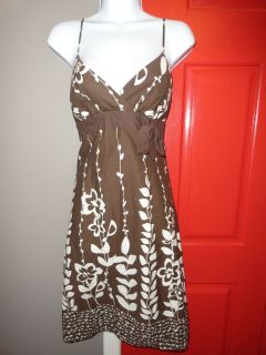 Maurices Brown White Print Dress Size 7