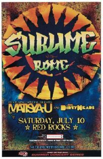 Sublime Red Rocks Matisyahu 2010 Concert Poster