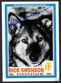 5X Iditarod Dog Champion Rick Swenson 1993 Autographed