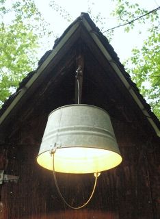Hanging Pendant Light Galvanized Bucket Washer
