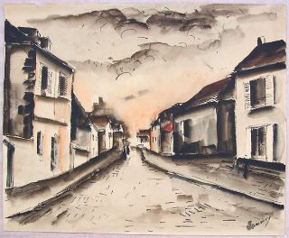 Maurice de Vlaminck Signed C 1930 Original Watercolor