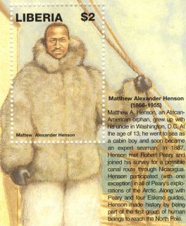 Matthew Henson 1998 Mint $2 Liberia Commemorative Stamp
