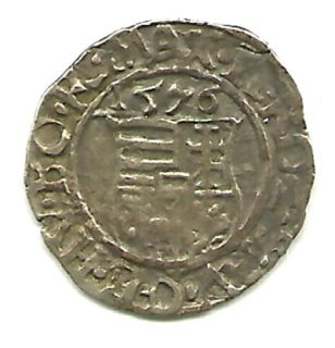 HUNGARY   Maximilian I Silver Denar   1576   NICE Early Dated Coin