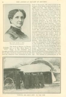 1911 Death Funeral Mary Baker G Eddy Christian Science