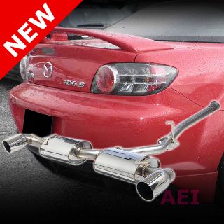 Mazda RX8 04 09 Stainless Steel Catback Dual Muffler Complete Exhaust