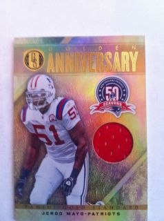 Jerod Mayo Panini Golden Anniversary Game Used Jersey Card 20 of 49