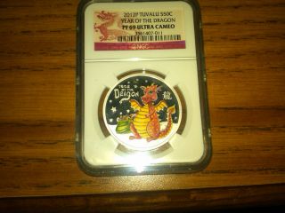2012P Tuvalu 50 Cents Year of Dragon NGC PF69 Ultra Cameo