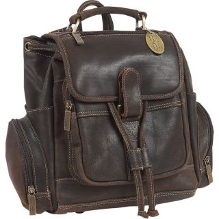 ClaireChase Uptown Premium Leather Netbook Backpack Distressed Brown
