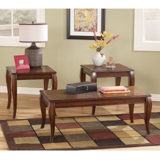 Ashley Mattie Cherry Stain Finish 3in1 Pack Table–  New