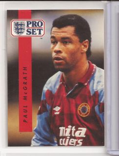 1992 Paul McGrath Pro Set Soccer Card 19 EPL Aston Villa England