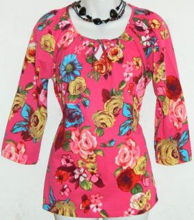 Jason Maxwell Floral Career Knit Snocked Neck Top M