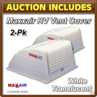 MAXXAIR Vent Cover   New WHITE TRANS 2 PACK   Maxx Max Air RV Trailer
