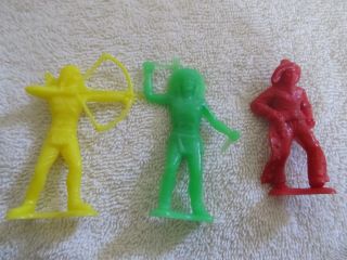 Vintage Plastic Cowboys Indians 3 Are Tim Mee Great Shape