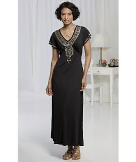womens Monroe & Main Exotic Maxi Length Dress Black Plus Size 3X Fall