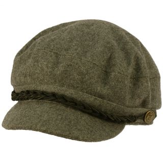 Mens Greek Fisherman Winter Wool Blend Cabby Driver Hat Flat Cap Gray