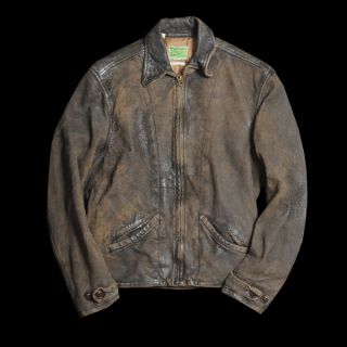 Mens LVC Levis Menlo 1930 Leather Jacket Distressed Brown Size Large