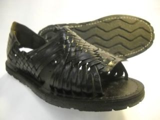 Mens Leather Mexican Sandals Black Huarache Made in Mexico Shoes All